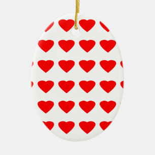 Be My Valentine Hearts 36Red Transp jGibney Ceramic Tree Decoration