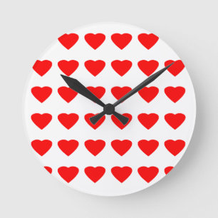Be My Valentine Hearts 36Red Transp jGibney Round Clock