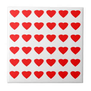 Be My Valentine Hearts 36Red Transp jGibney Tile