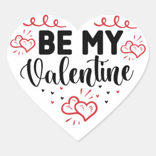 Be My Valentine Holiday Heart Sticker