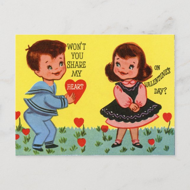 Be My Valentine Holiday Postcard (Front)