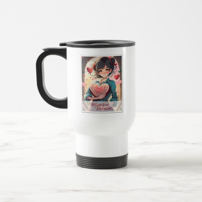 Be My Valentine in Manga Style 31470 Travel Mug (Left)