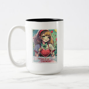 Be My Valentine in Manga Style 33419 Two-Tone Coffee Mug