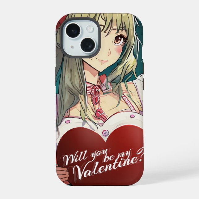 Be My Valentine in Manga Style 33893 iPhone 15 Case (Back)