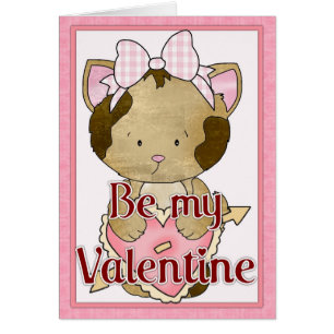 Be My Valentine Kitty Cat Greeting Card d1
