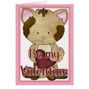 Be My Valentine Kitty Cat Greeting Card d2