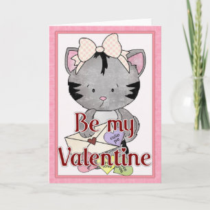 Be My Valentine Kitty Cat Greeting Card d3