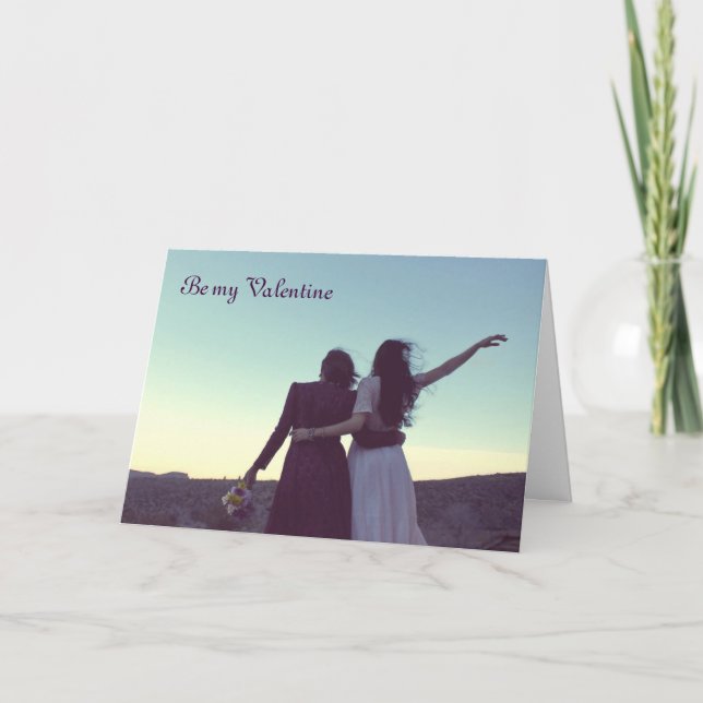Be my Valentine (lesbian/bisexual) Holiday Card (Front)