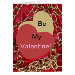 Be My Valentine Love Hearts gold & red valentine 
