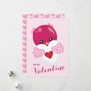 Be my Valentine Lovebird Heart Valentine's Day Holiday Card