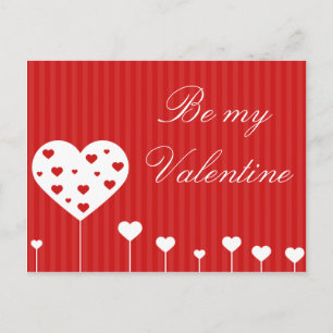 Be my Valentine Lovely Red White Hearts Holiday Po