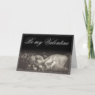 Be my Valentine - lying young woman Card