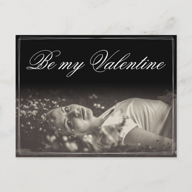 Be my Valentine - lying young woman Postcard (Front)