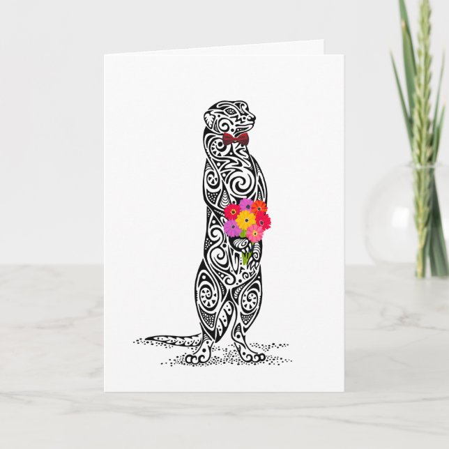 Be my Valentine Meerkat Thank You Card (Front)