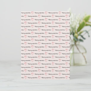 Be My Valentine Minimal Pink Hearts Holiday Card