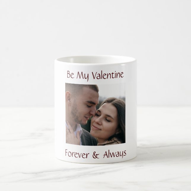 Be My Valentine Mug Personalized Couple Photo (Center)