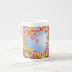 Be my Valentine Nature blooms Heart in flowers Bone China Mug