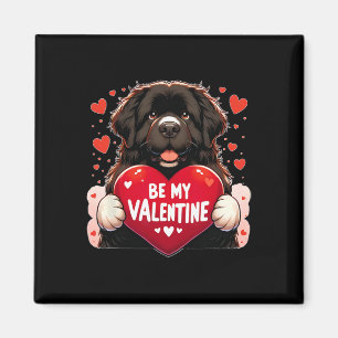 Be My Valentine Newfie Dog Heart  Magnet