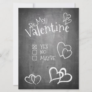 Be my Valentine on a chalk board