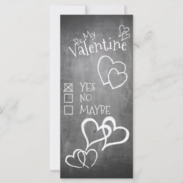 Be my Valentine on a chalk board (Front)