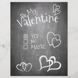 Be my Valentine on a chalk board