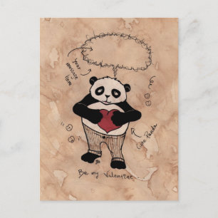 Be my Valentine, Panda. Holiday Postcard