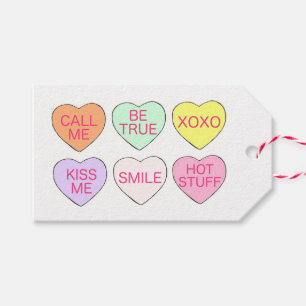 Be My Valentine Pastel Candy Conversation Hearts Gift Tags