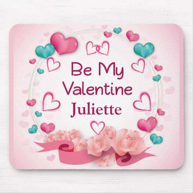 Be My Valentine Personalised Mousepad (Front)
