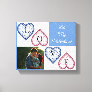 Be My Valentine Personalised Photo Canvas Print