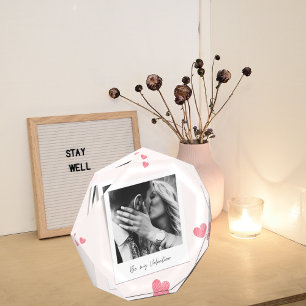 Be My Valentine personalised Photo Red heart Block