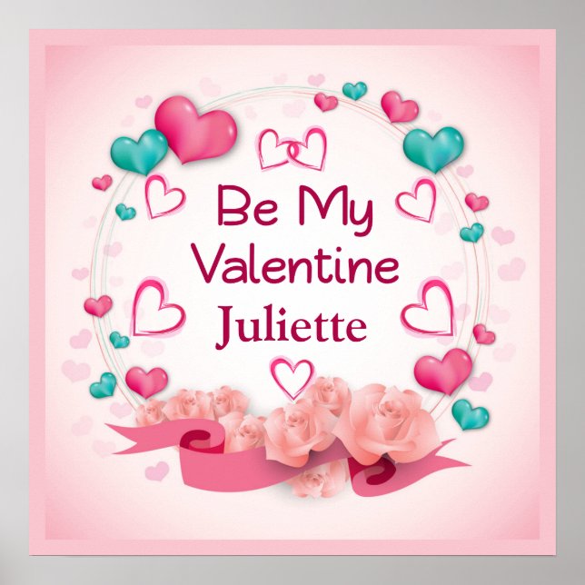 Be My Valentine Personalised Poster (Front)