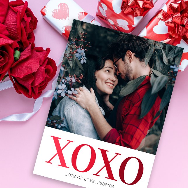 Be My Valentine Photo XOXO Holiday Card (Creator Uploaded)