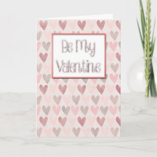 Be My Valentine - Pink Hearts Holiday Card