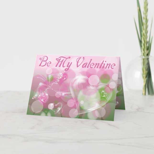 Be My Valentine Pink Holiday Card (Front)