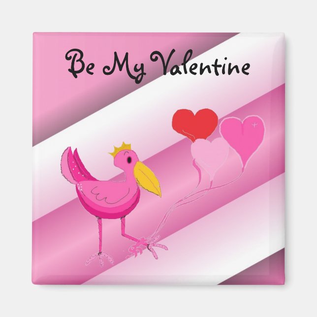 Be My Valentine Pink Stork Magnet (Front)