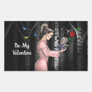Be My Valentine Princess Rectangular Sticker