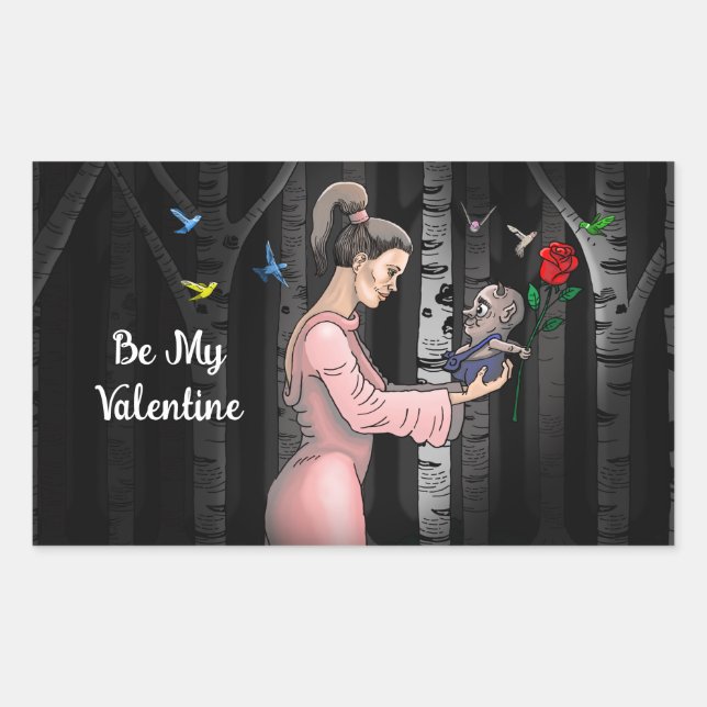 Be My Valentine Princess Rectangular Sticker (Front)
