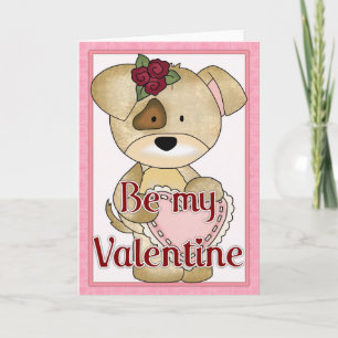 Be My Valentine Puppy Dog Greeting Card d3