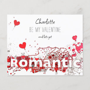 Be My Valentine Quote cute hearts personalised