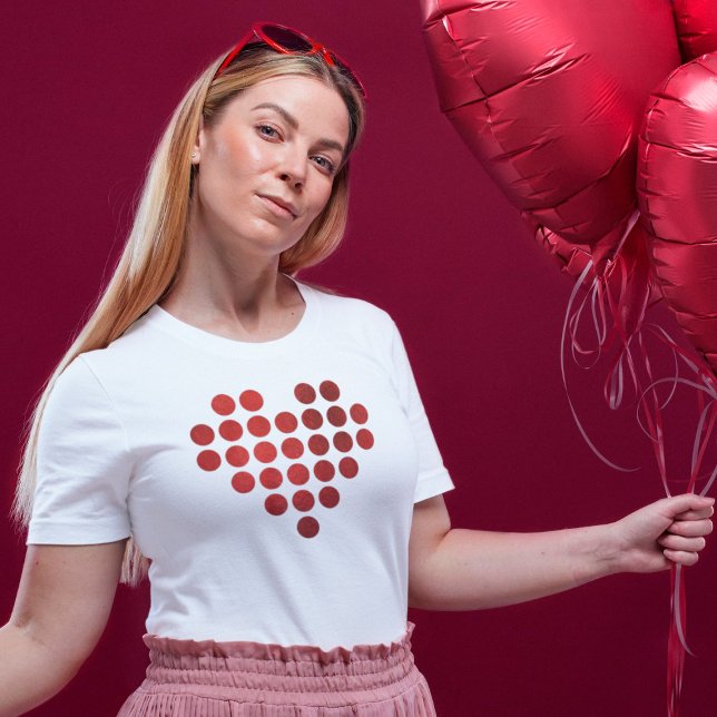 BE MY VALENTINE RED FAUX GOLD FOIL DOTS TEXT T-Shirt (Creator Uploaded)