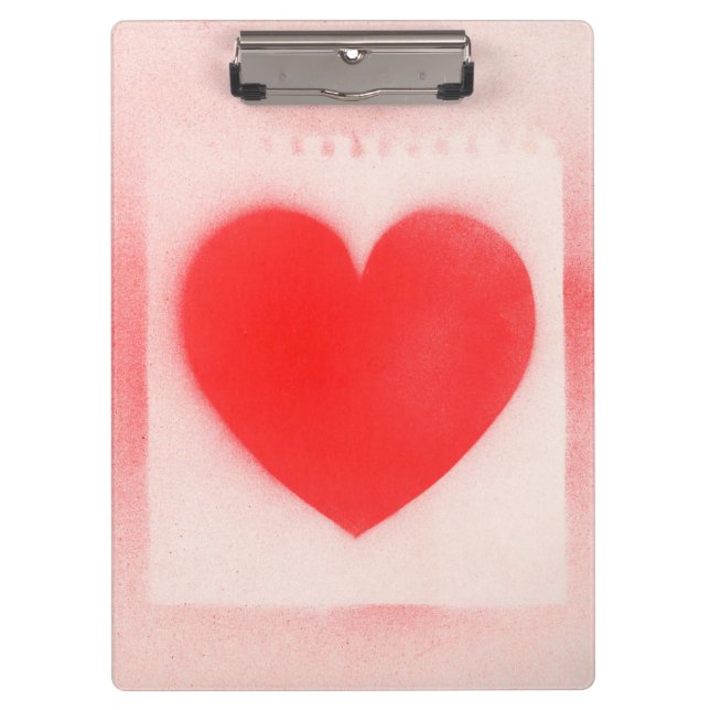 Be my Valentine red heart note Clipboard (Front)