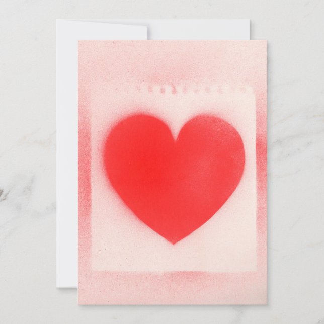 Be my Valentine red heart note Invitation (Front)