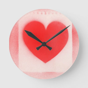 Be my Valentine red heart note Notebook love heart Round Clock