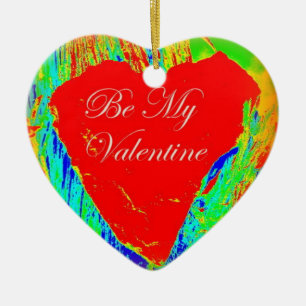 be my valentine red heart ornament