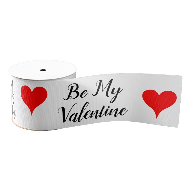 Be My Valentine Red Hearts 3 INCH Grosgrain Ribbon (Spool)