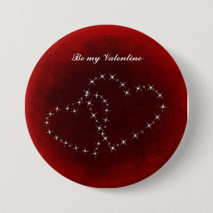 Be my Valentine Red Hearts 7.5 Cm Round Badge