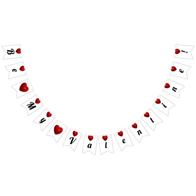 Be My Valentine! Red Hearts Bunting (All)