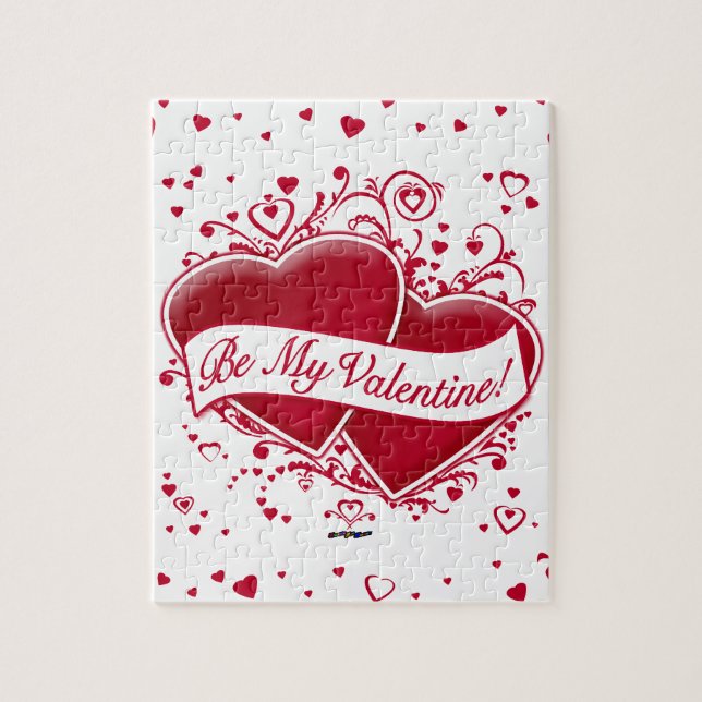Be My Valentine! Red Hearts Jigsaw Puzzle (Vertical)