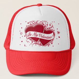 Be My Valentine! Red Hearts Trucker Hat