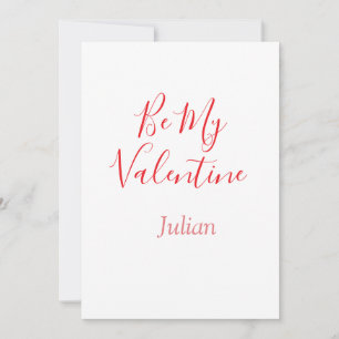Be my valentine red name elegant love couple invitation